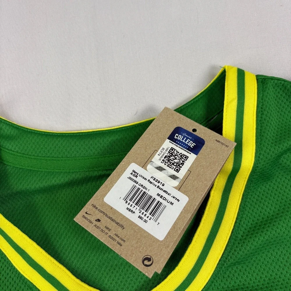 Oregon Ducks Basketball Jersey Mens Medium Green Nike Dri Fit NCAA NEW